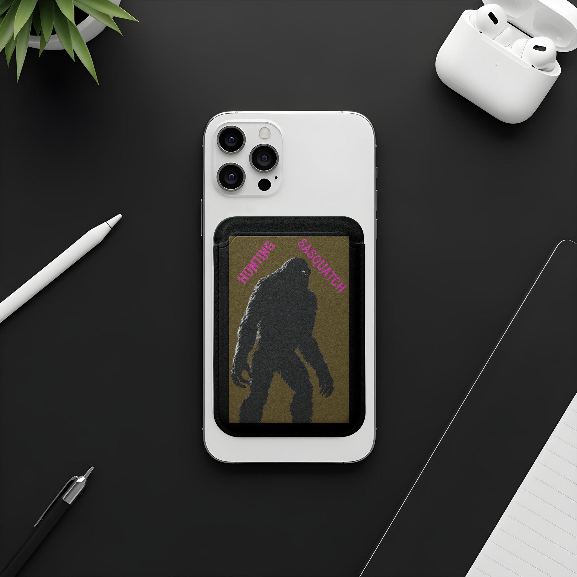 Huffing Sasquatch Phone Wallet for easy card access product type