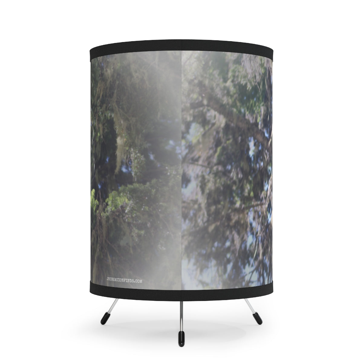 Nature-Inspired Realistic Tree Print Cylinder Lamp