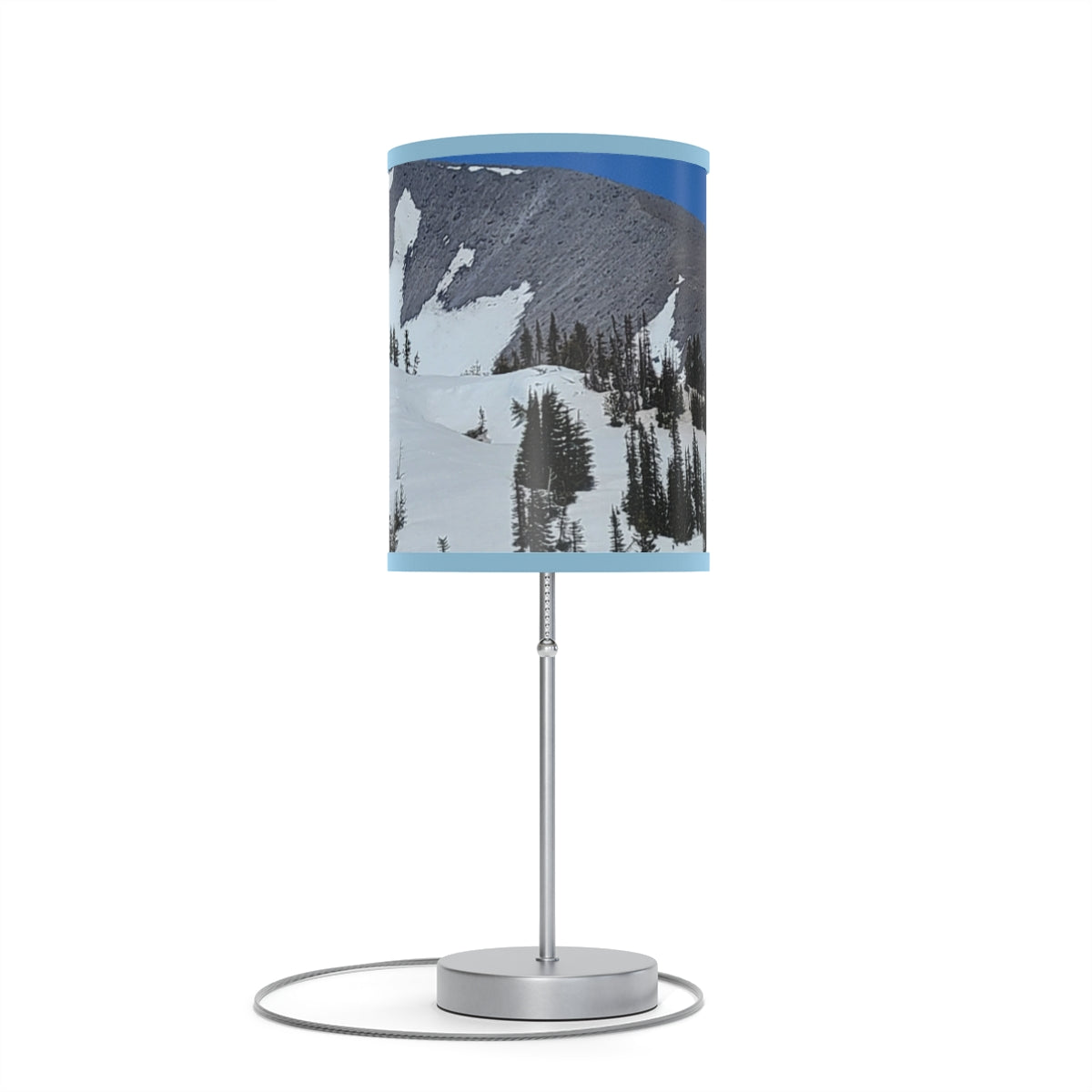 Mountain Snow Scene with Blue Sky Desk Lamp