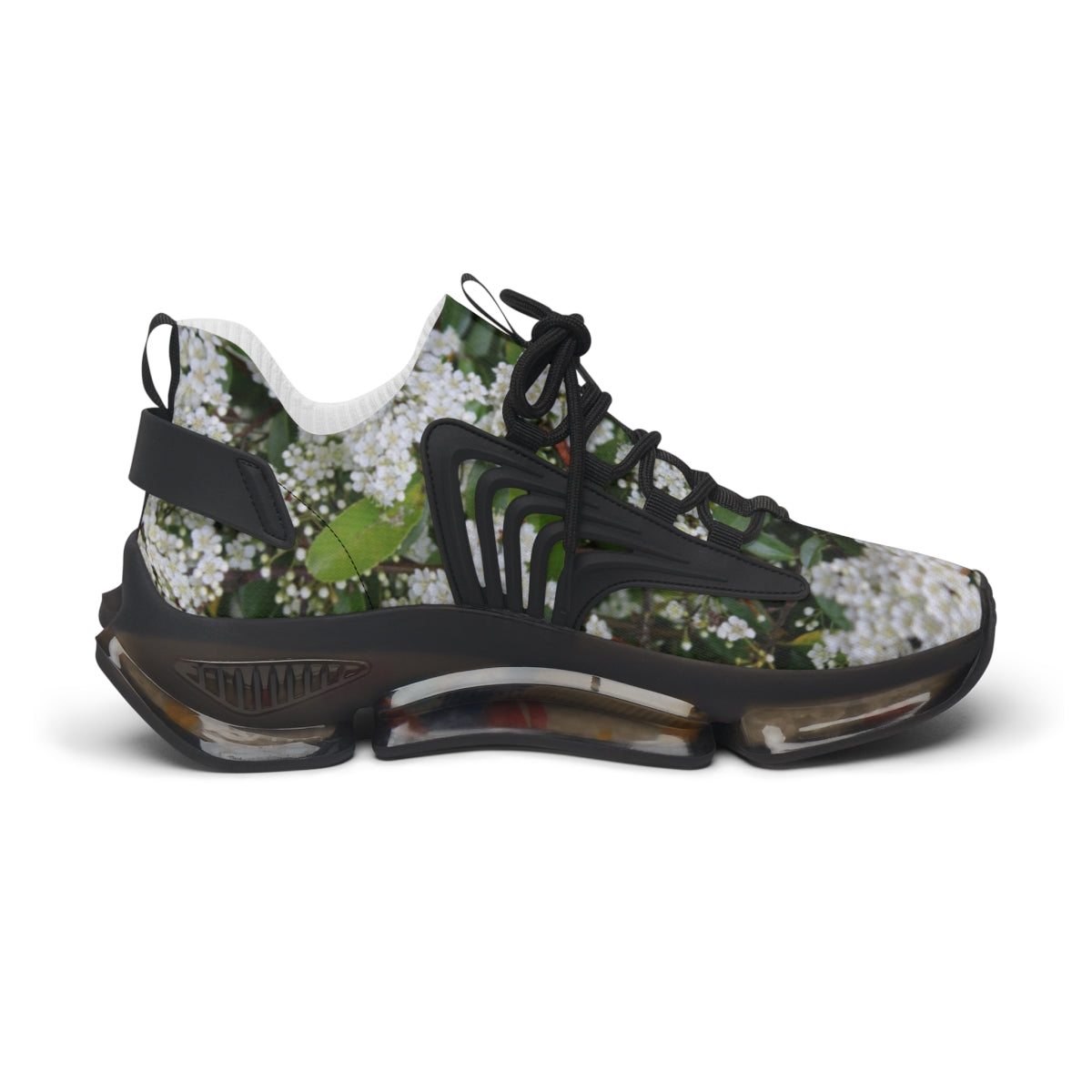 Stylish Floral Patterned Black Running Shoes