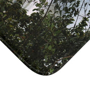 Green foliage pattern corner detail mousepad