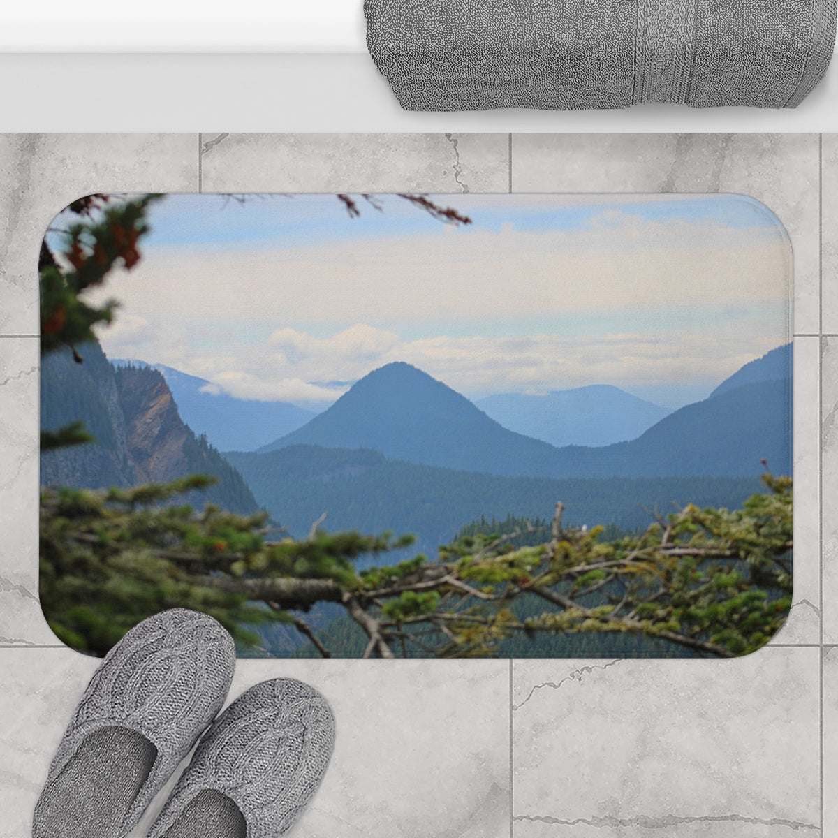 Scenic Mountain View Bath Mat Product