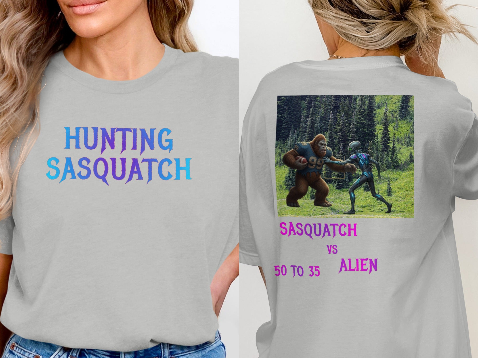 Hunting Sasquatch Sasquatch vs Alien T-shirt