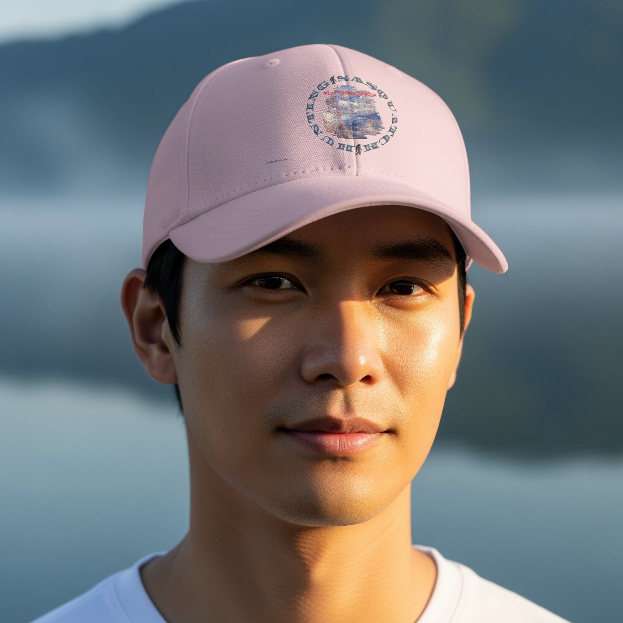 Stylish Pink Baseball Cap with Unique Logo Design product