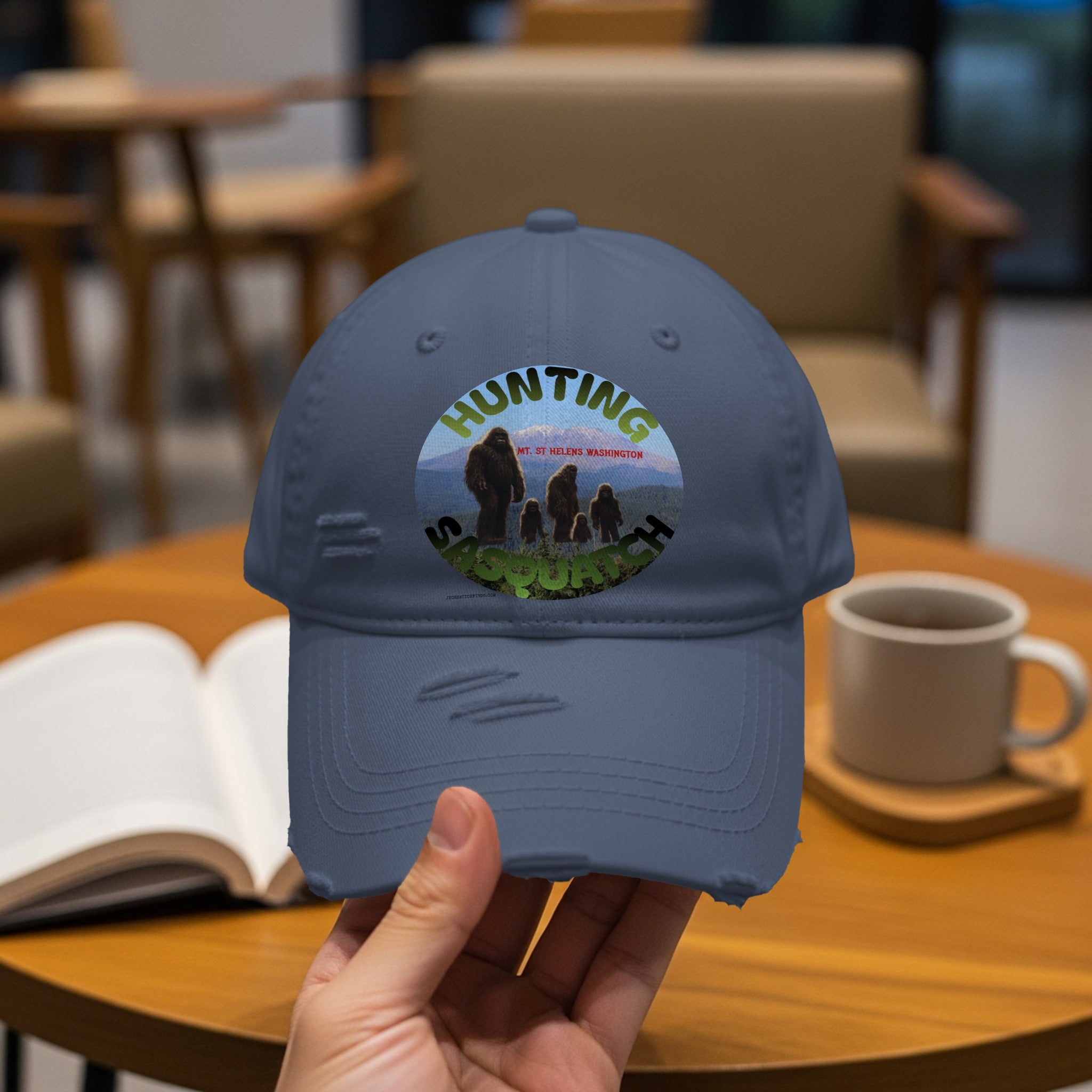 Hunting Sasquatch Distressed Baseball Cap product