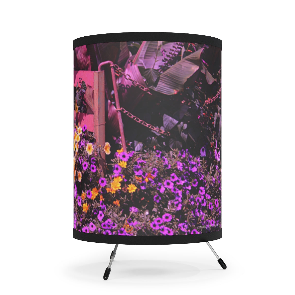 Vibrant Floral and Foliage Scene on Colorful Decor Product