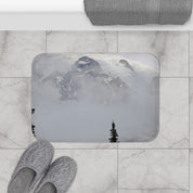 Misty Mountain Landscape Design Bath Mat