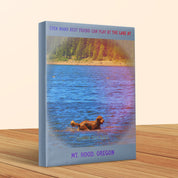 Scenic Lake View with Dog Canvas Print product