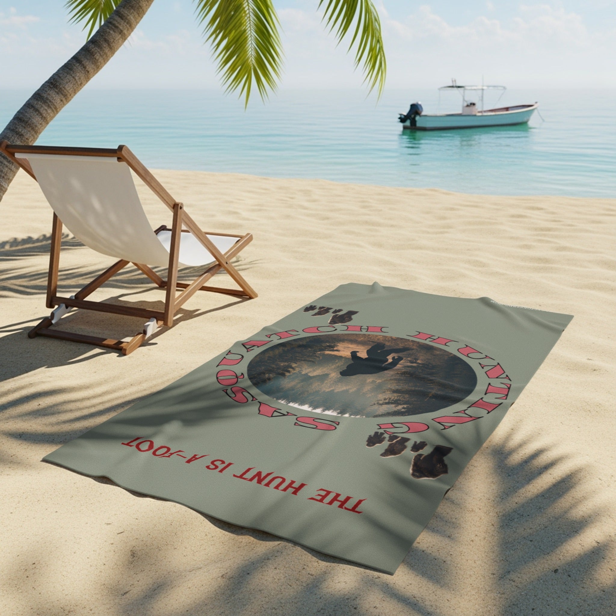 Sasquatch Hunting Seasonal Beach Towel product