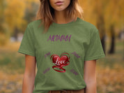 Personalized Love Heart Design Momma T-Shirt Product