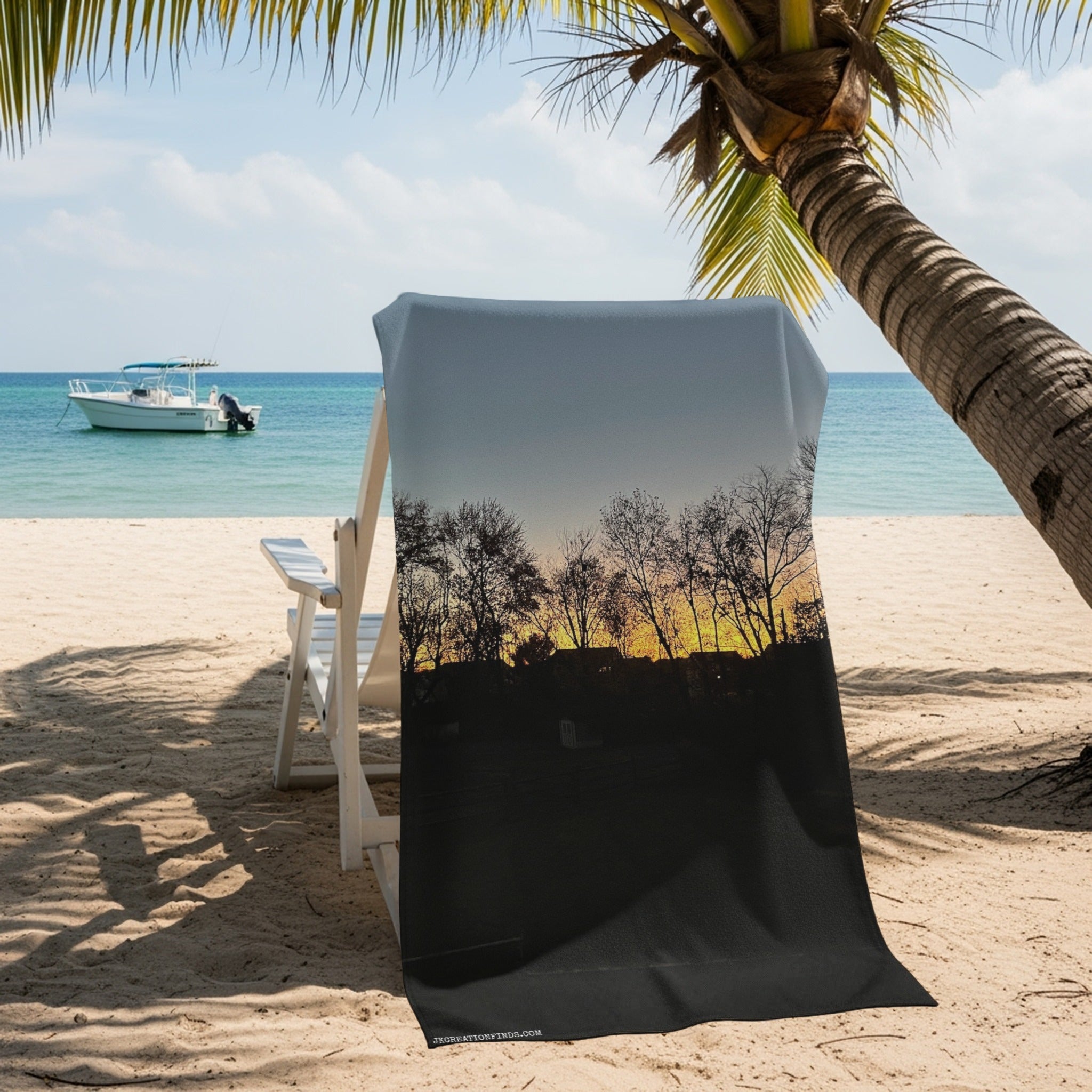 Scenic Beach Sunset Design Chair Cover product