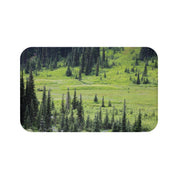 Lush Green Forest Print Rectangular Bath Mat