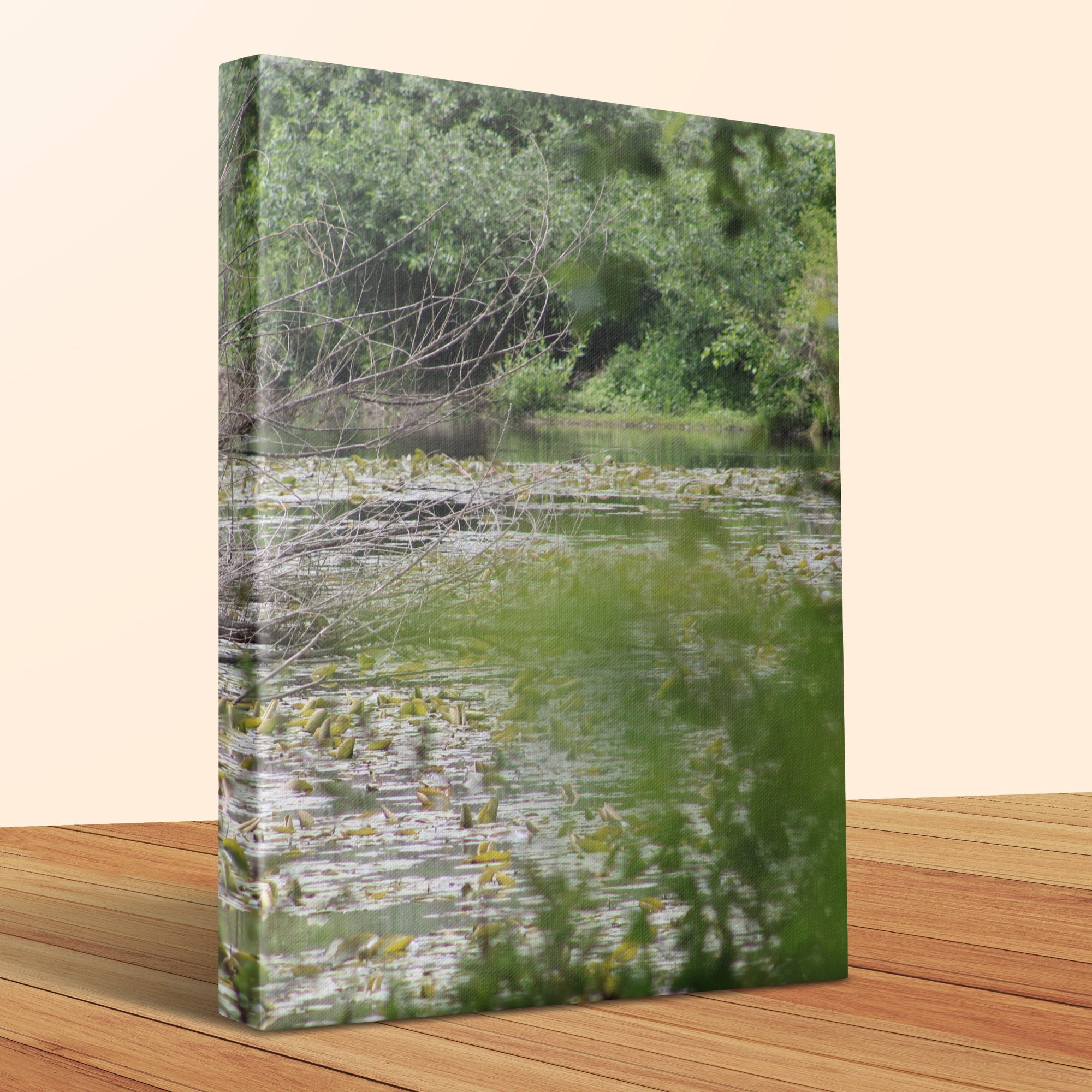 Serene Lily Pond Nature Scene Wrapped Canvas product type