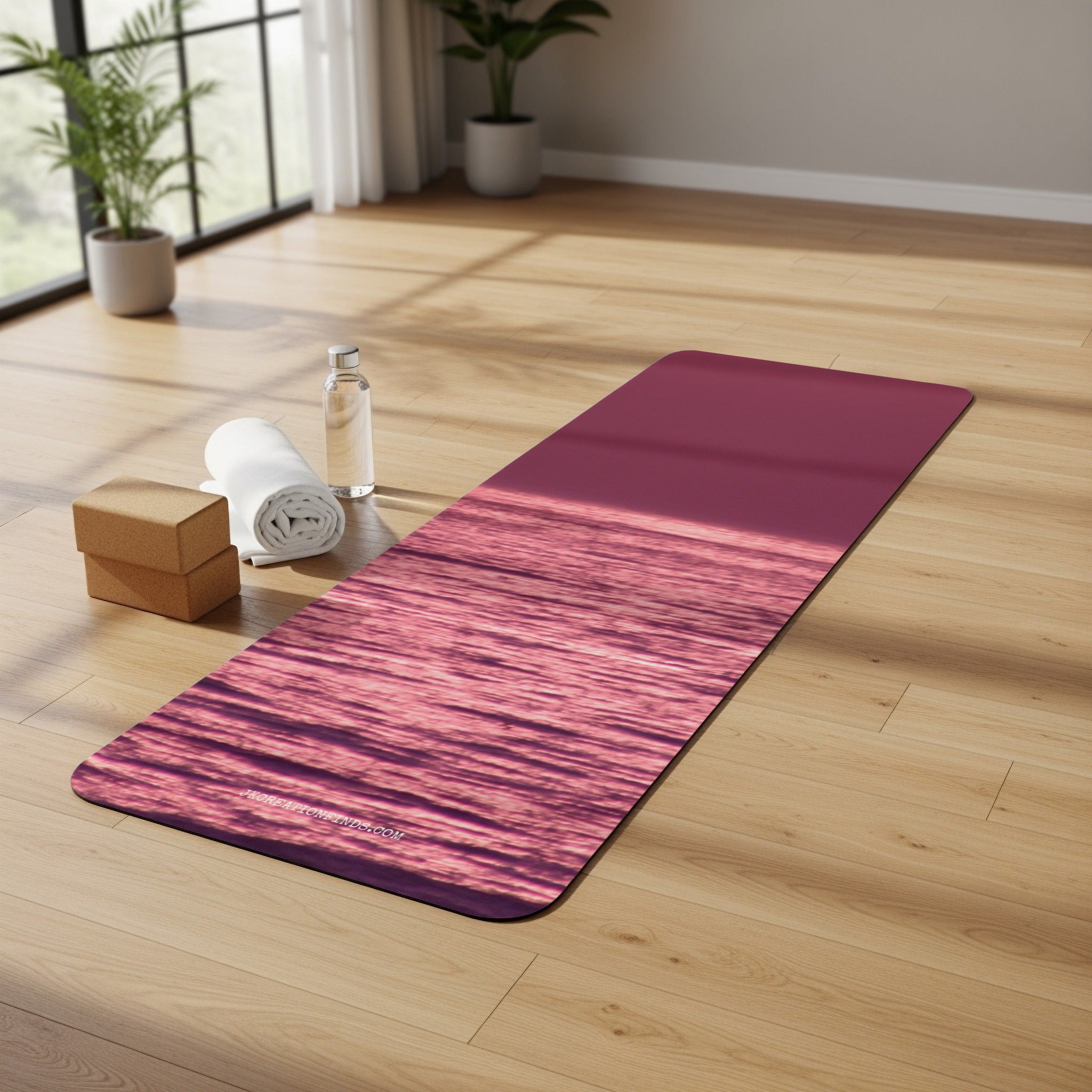 Beautiful pink textured yoga mat for workouts product