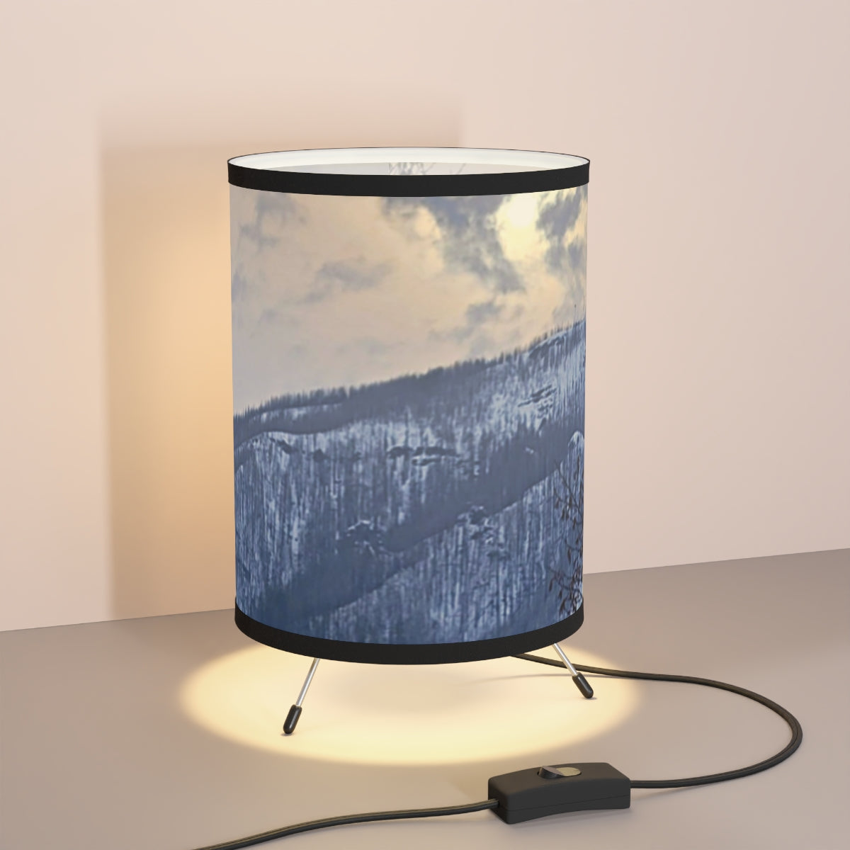Mountain Landscape Print Table Lamp for Home Decor