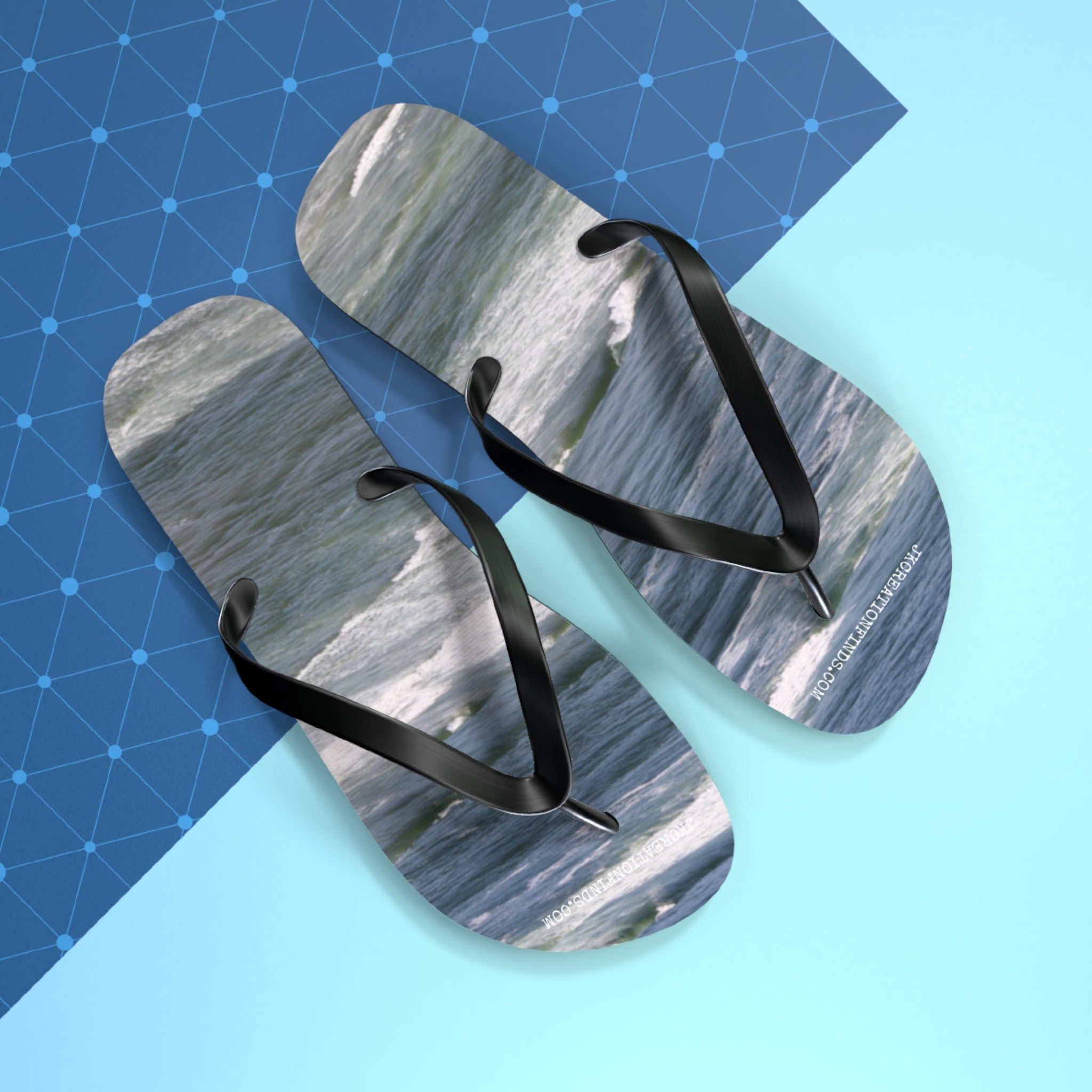 Ocean Waves Inspired Design Flip Flops product