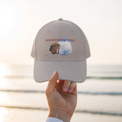 Stylish Beige Baseball Cap with Artistic Design product