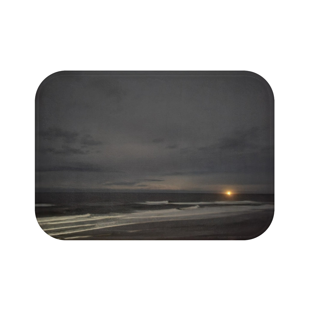 Tranquil Beach Sunset Scene Bath Mat