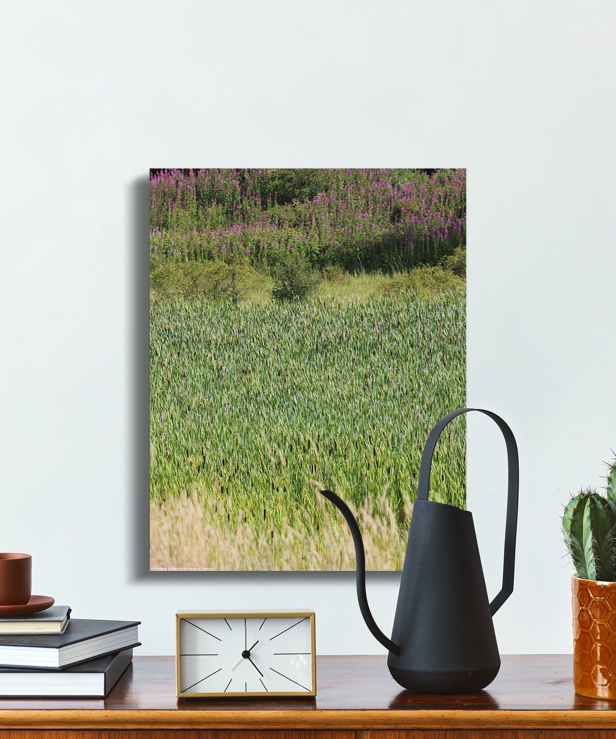 Vibrant Green and Purple Nature Canvas Print product
