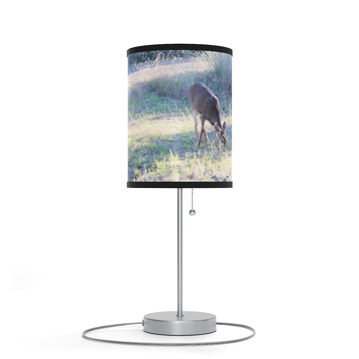 Serene Deer Grazing in Nature Scene Lamp Product