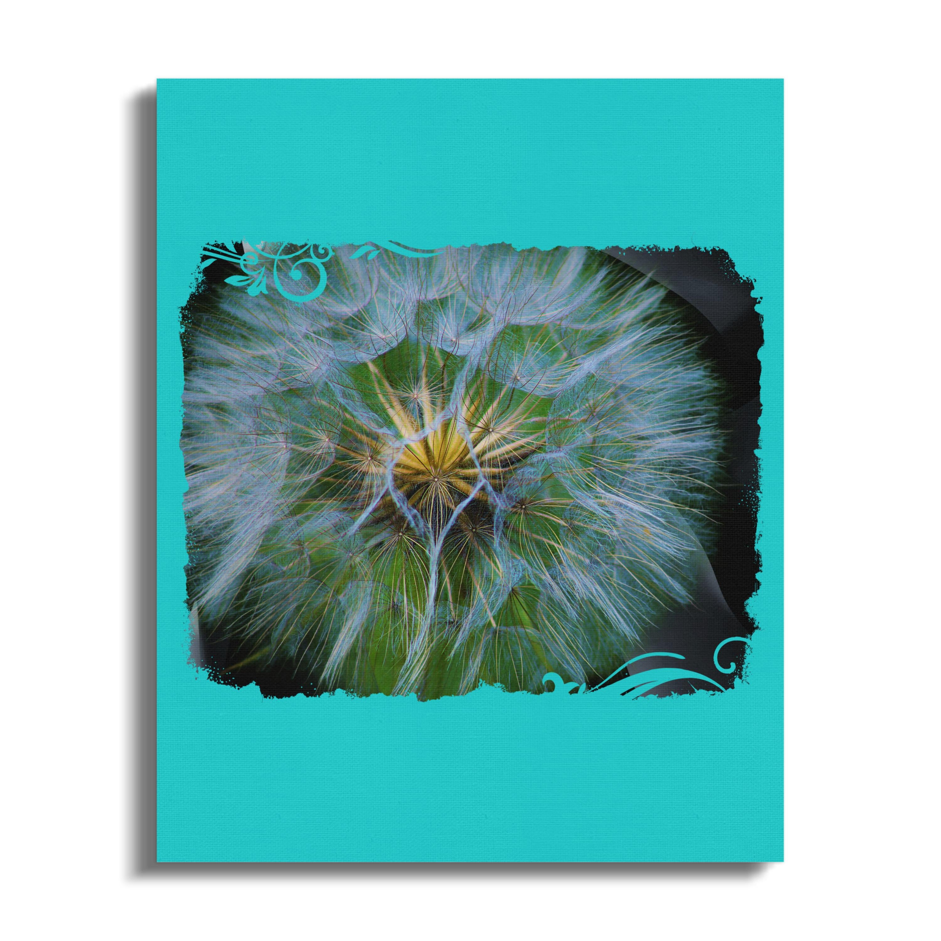 Beautiful Dandelion Design Turquoise Wall Art product
