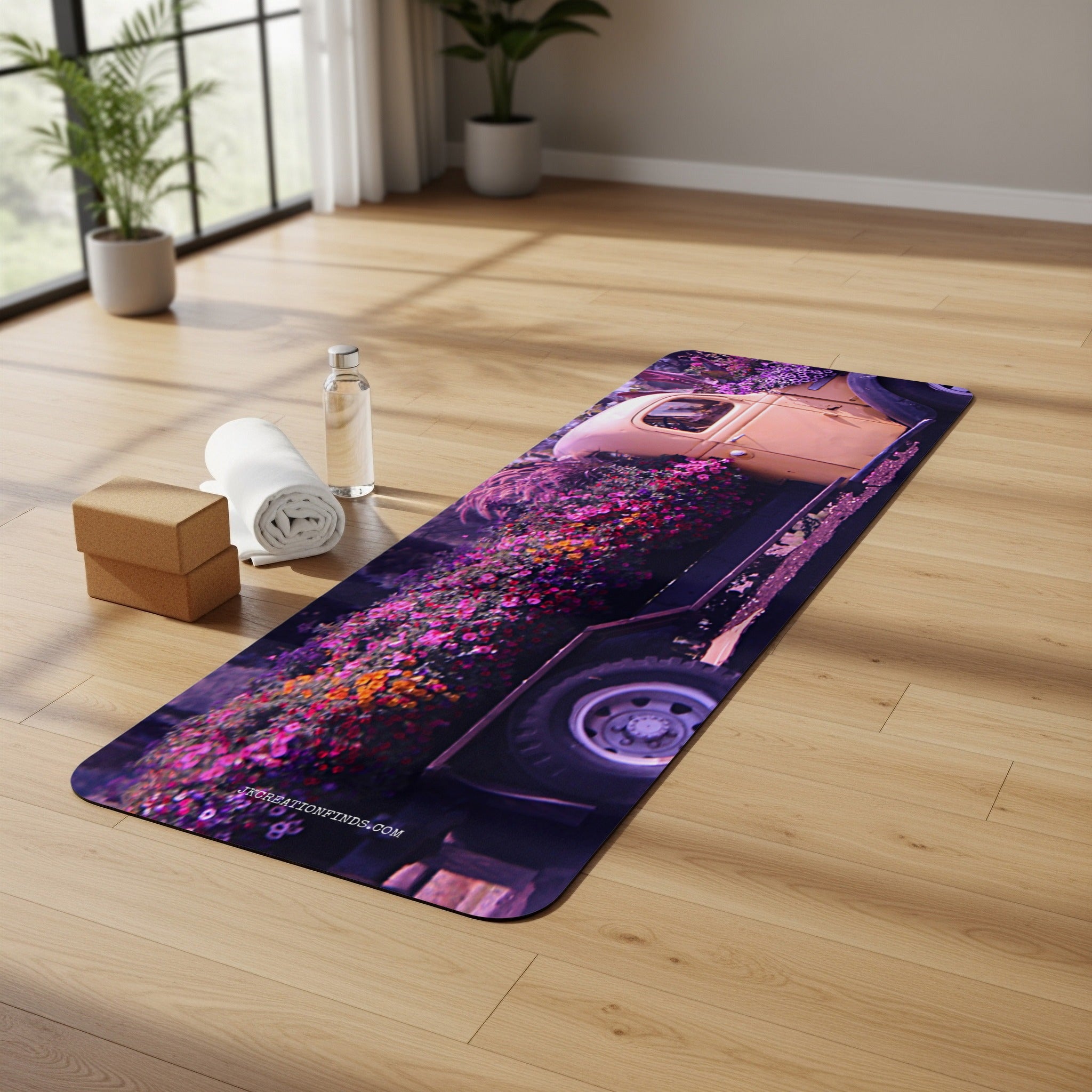 Vibrant Floral Design Yoga Mat Fitness Training Product