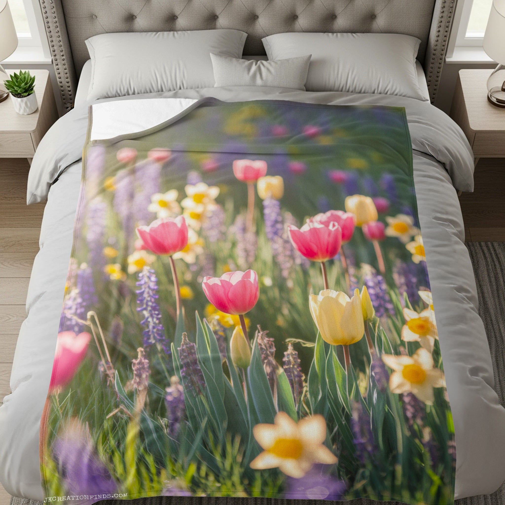 Beautiful Floral Garden Scene Bedding Product