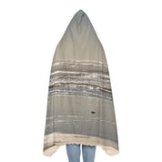 Cozy Hooded Blanket with Tranquil Beach Print Design