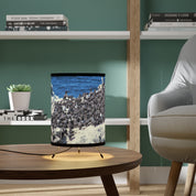 Coastal Birdwatching Scene Cylindrical Table Lamp