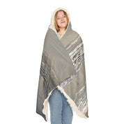 Cozy Hooded Blanket with Unique Marble Print Design