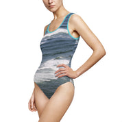 Ocean Waves Print Women's Swimsuit for Stylish Beachwear