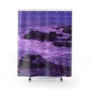 Vibrant Purple Ocean Waves Design Shower Curtain