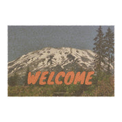 Welcome Doormat with Mountain Scene  Home Decor Entry Mat