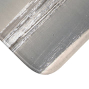 Modern Abstract Design Gray and White Bath Mat