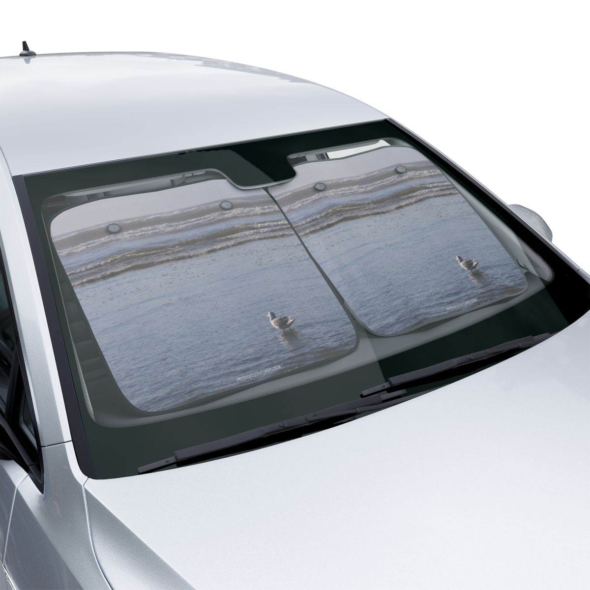 Beach Scene Seagull Car Windshield Sunshade Accessory