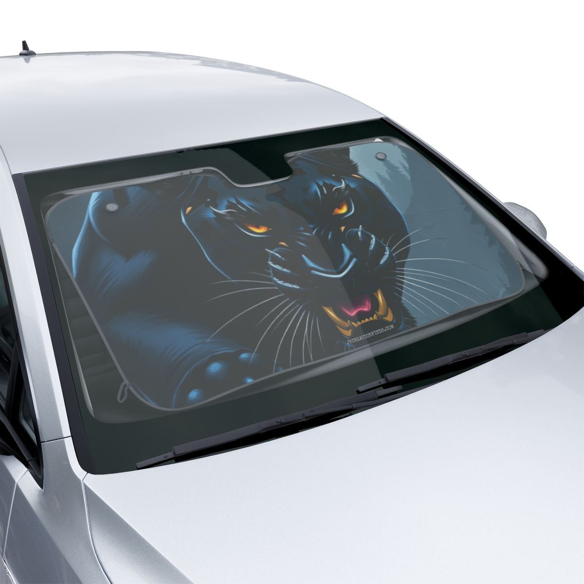 Ferocious Black Panther Car Windshield Sun Shade