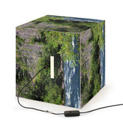 Green Forest River Landscape Illuminated Cube Light Box