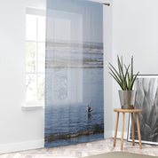 Ocean View Window Curtain, Coastal Living Room Decor, Seagull Beach Scene, Relaxing Beach Theme, Nautical Decor, Sea Waves Art