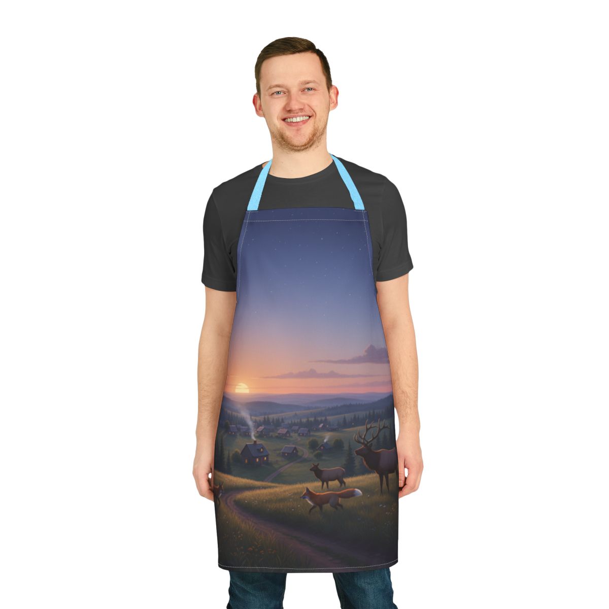 Stunning Sunset with Wildlife Scene Apron