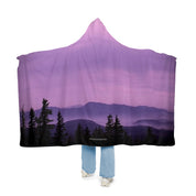 Purple Mountain Landscape Scene Hooded Blanket