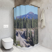 Mountain and Forest Scenic Shower Curtain for Nature Lovers