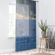 Scenic Lake View With Forest Sheer Curtain