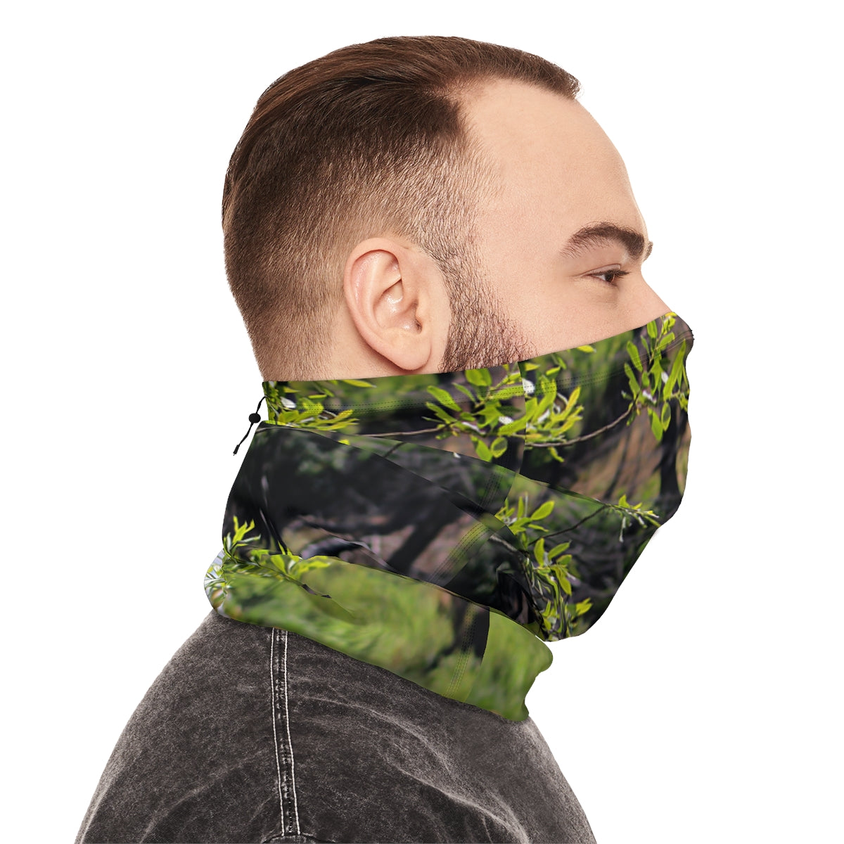 Camo Green Woodland Design Neck Gaiter for Outdoors