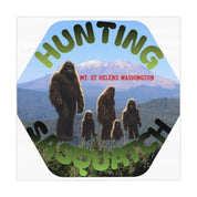 Sasquatch family in front of Mt. St. Helens, Washington.
