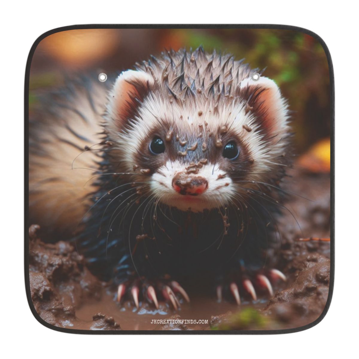 Cute Muddy Ferret Nature Photography Luxury Bath Mat