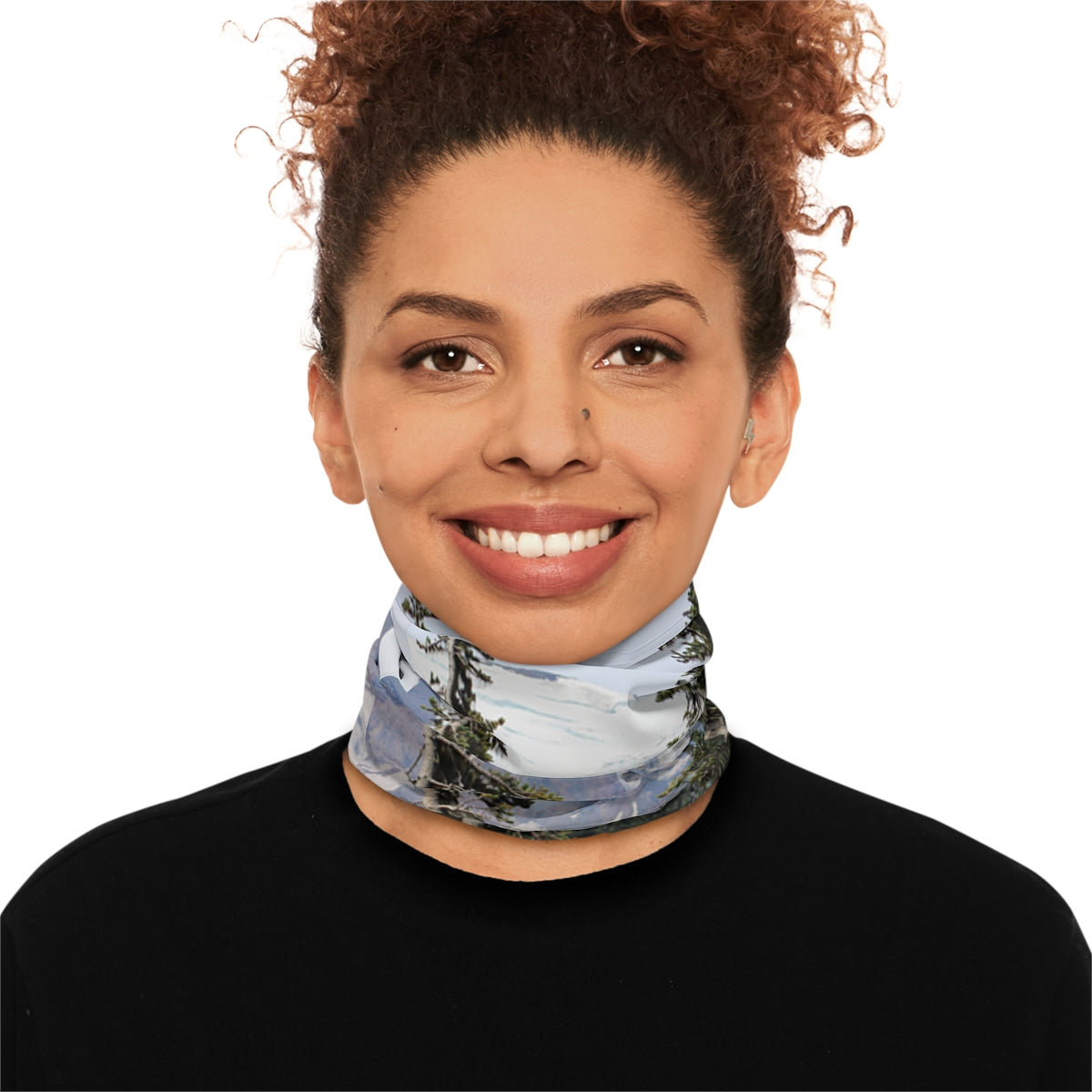 Winter Forest Scenic Print Neck Gaiter Accessory