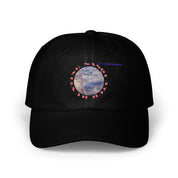 Black Cap with Earth Design Embroidered Hat product type