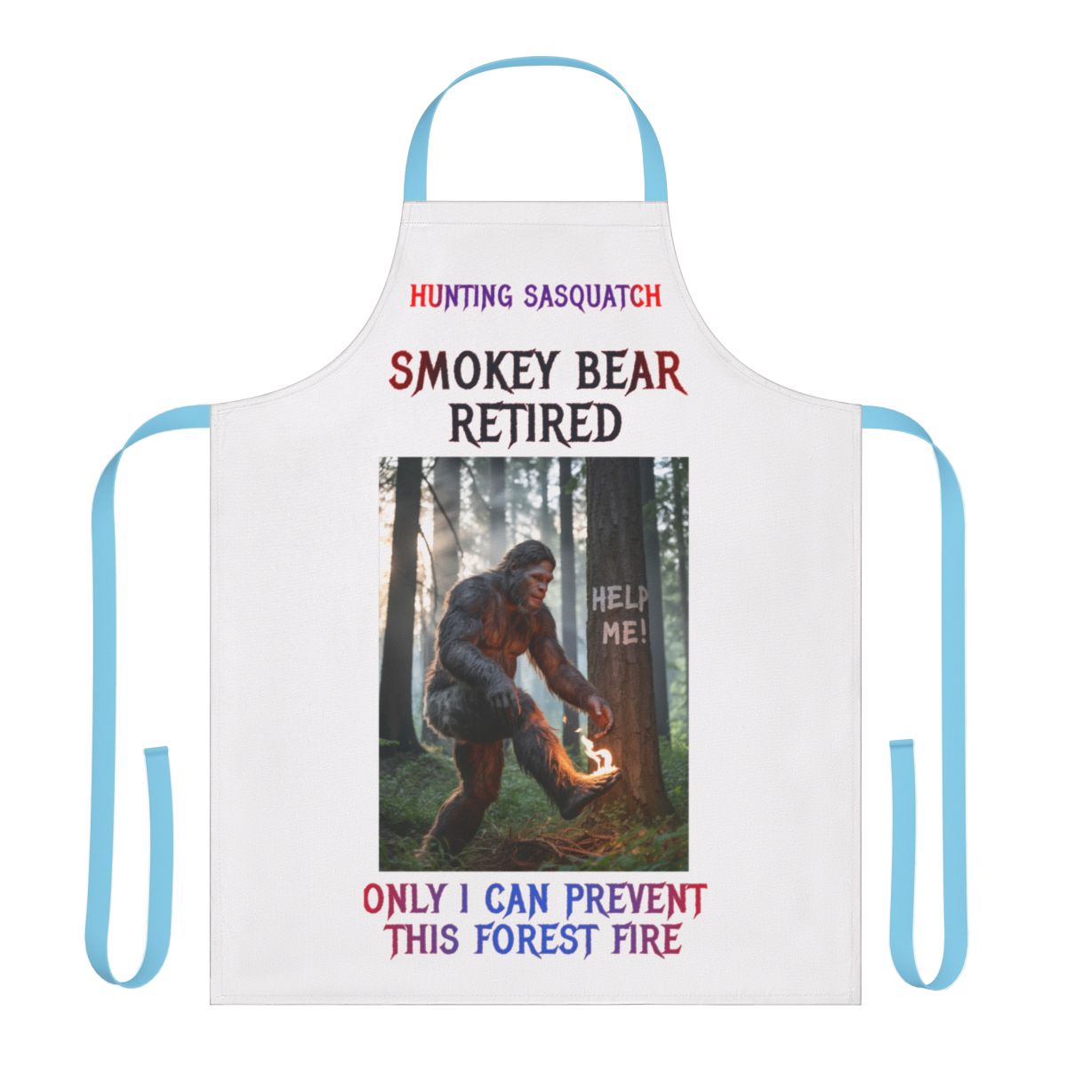 Smokey Bear Retired Hunting Sasquatch Apron