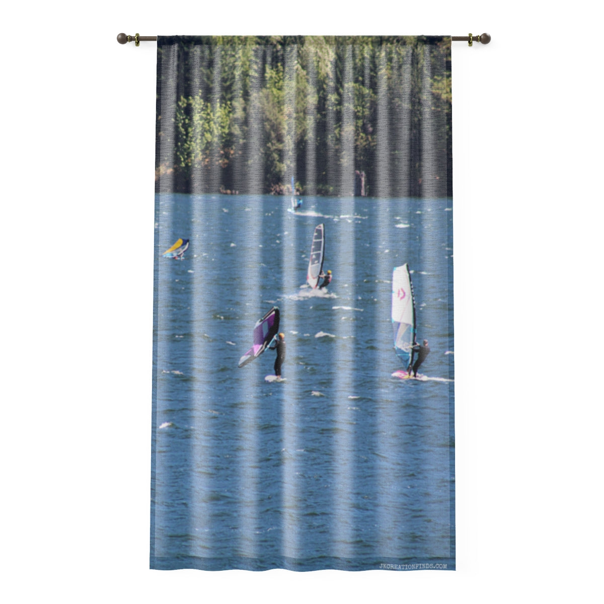 Windsurfing Scenic Lake View Curtain for Living Room