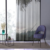 Mountain Forest Print Semi-Transparent Curtain